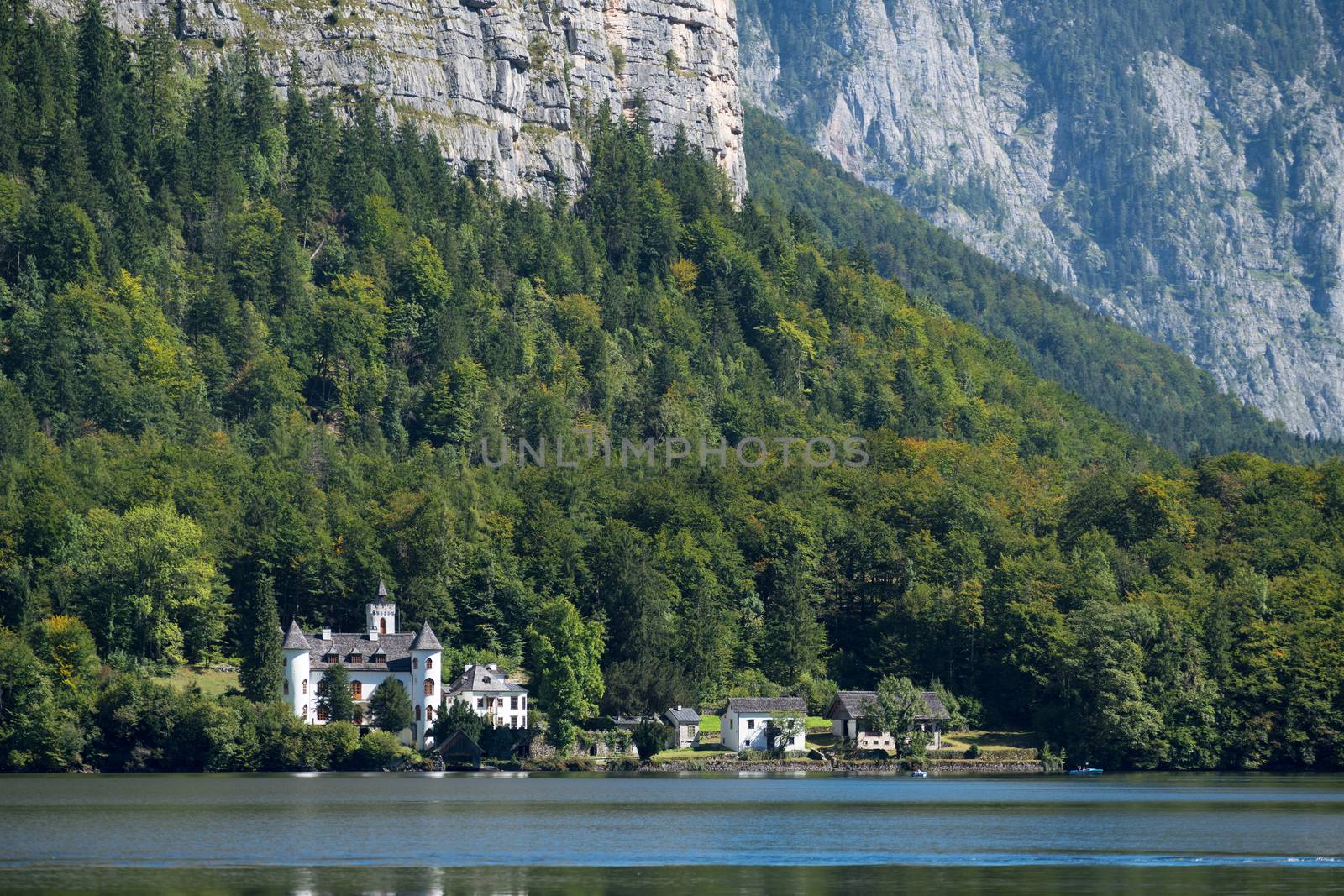 Castle Schloss on the Shoreline of Lake Hallstatt by phil_bird