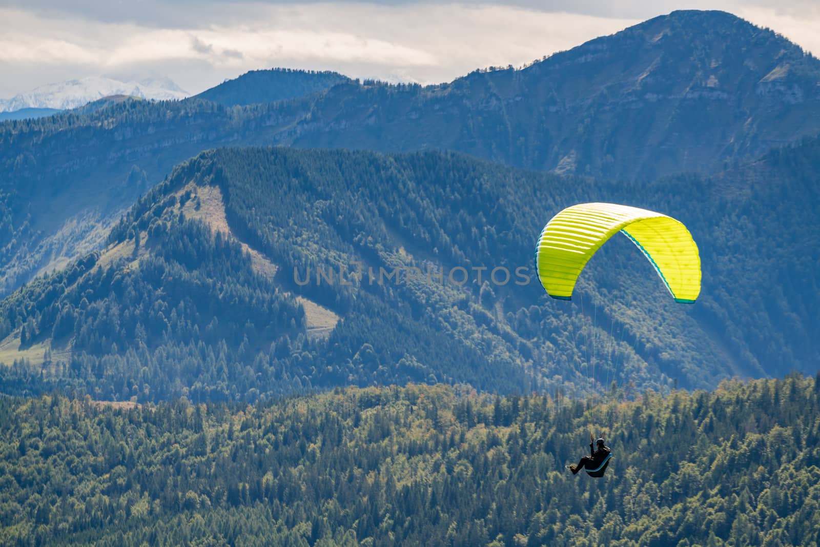 Hang-gliding above the Countryside around Zwölferhorn Mountain by phil_bird