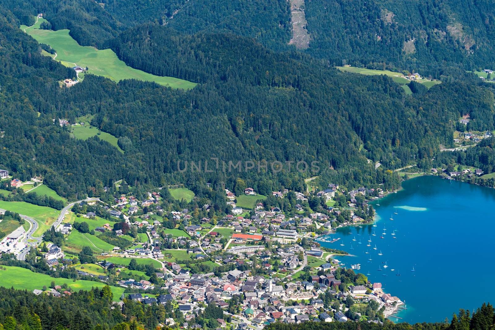 View from Zwölferhorn Mountain down to St Gilgen by phil_bird