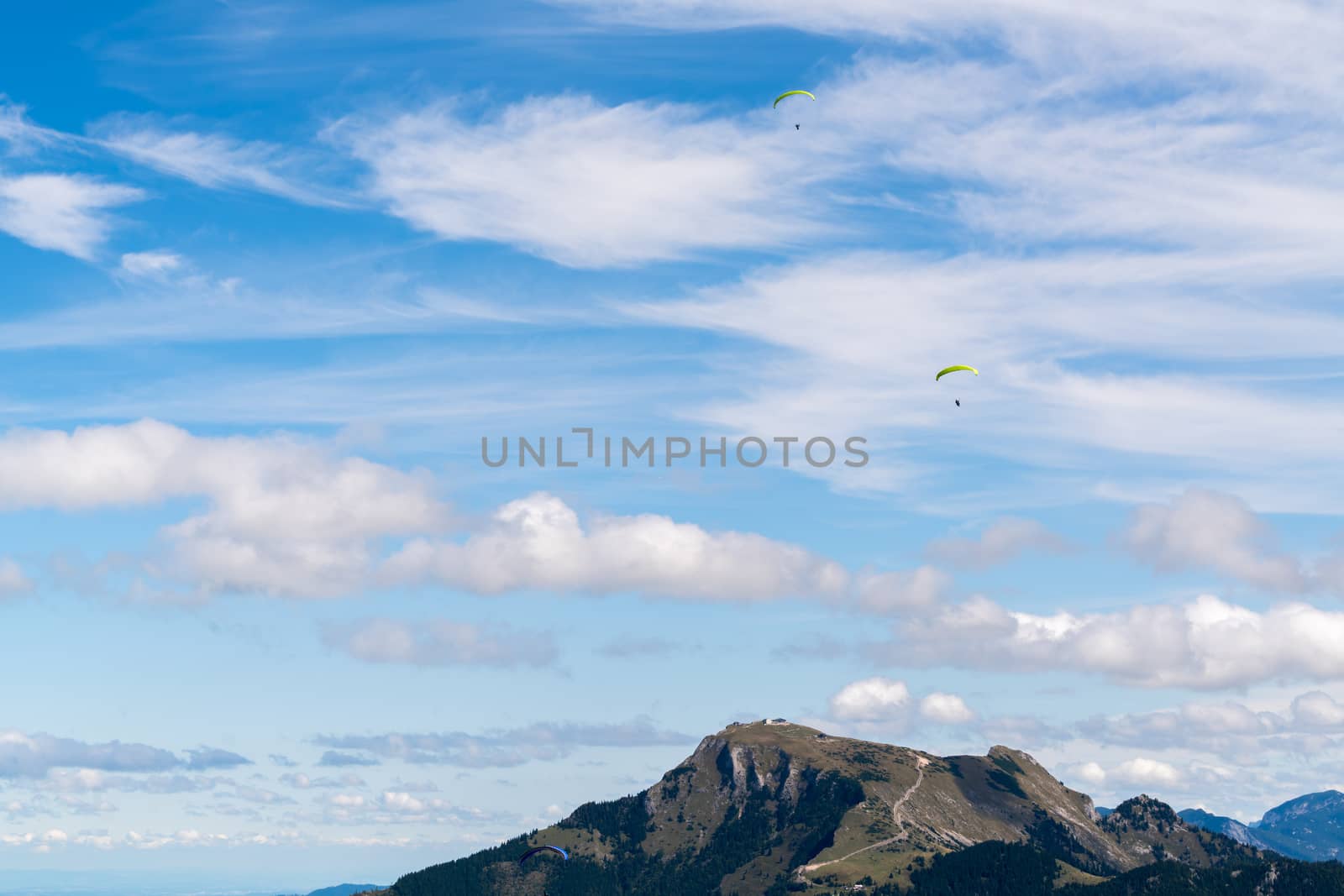 Hang-gliding above the Countryside around Zwölferhorn Mountain by phil_bird