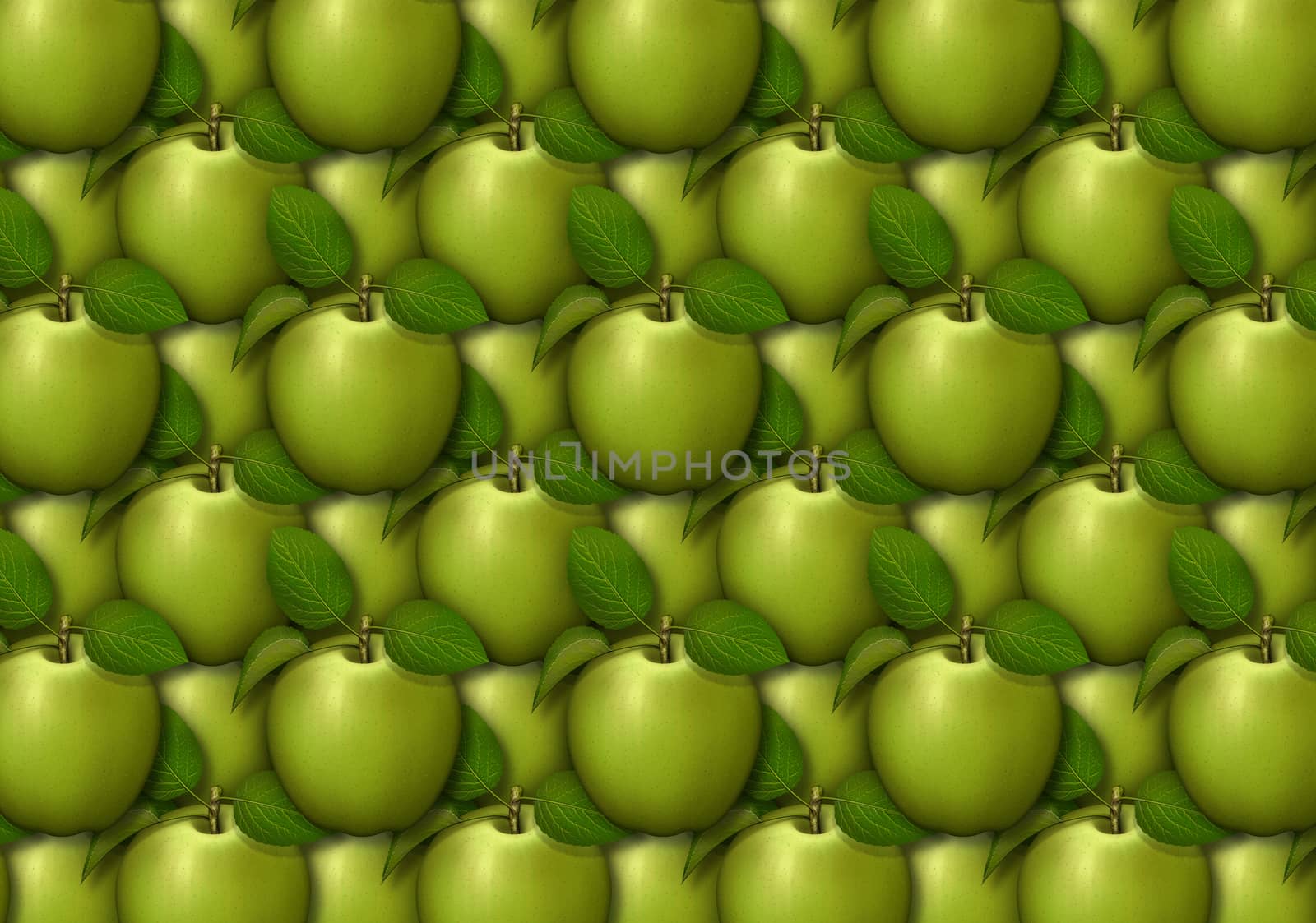 Digital illustration of apples arranged as a background pattern.