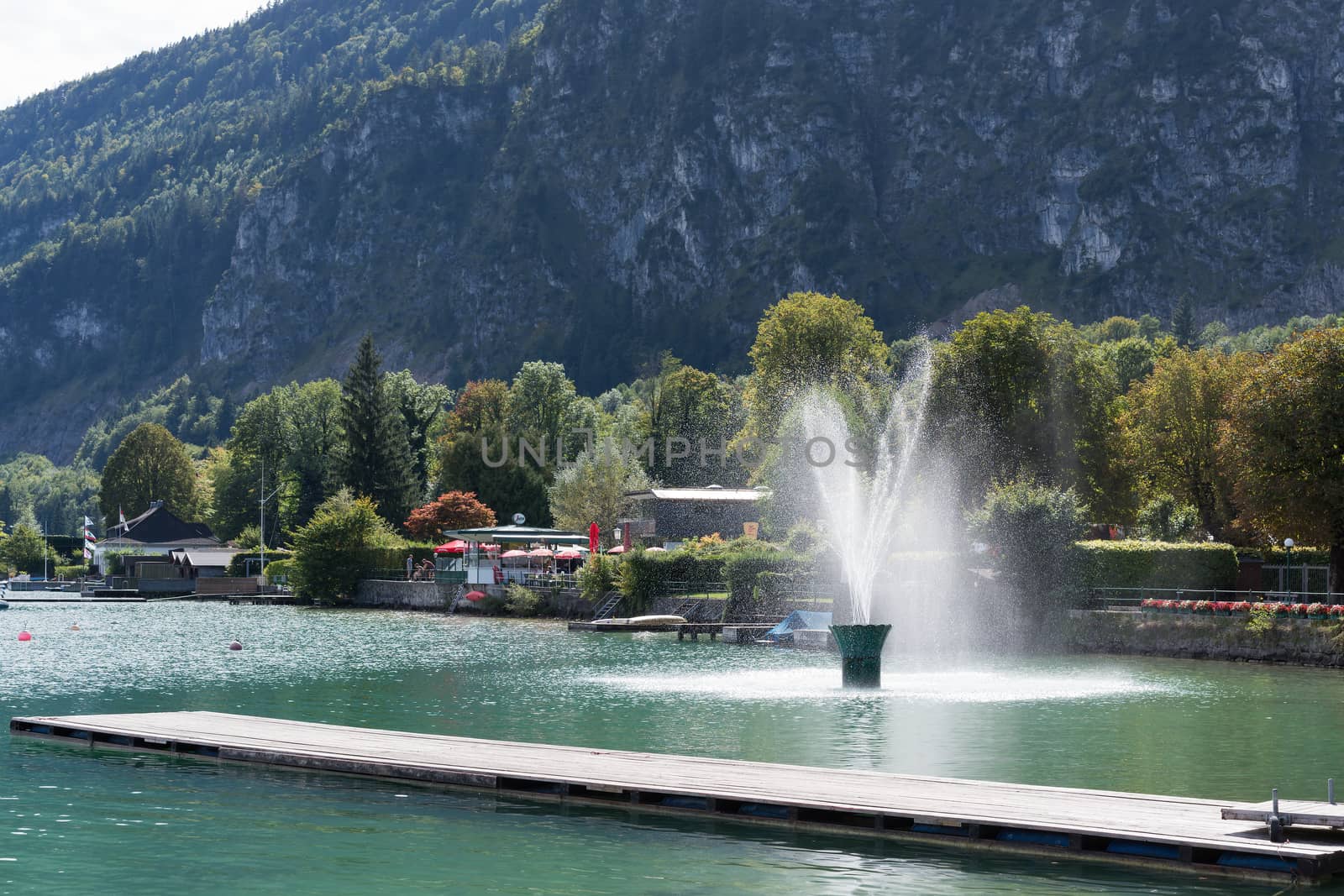 Fountain in Lake Wolfgang at St. Gilgen by phil_bird