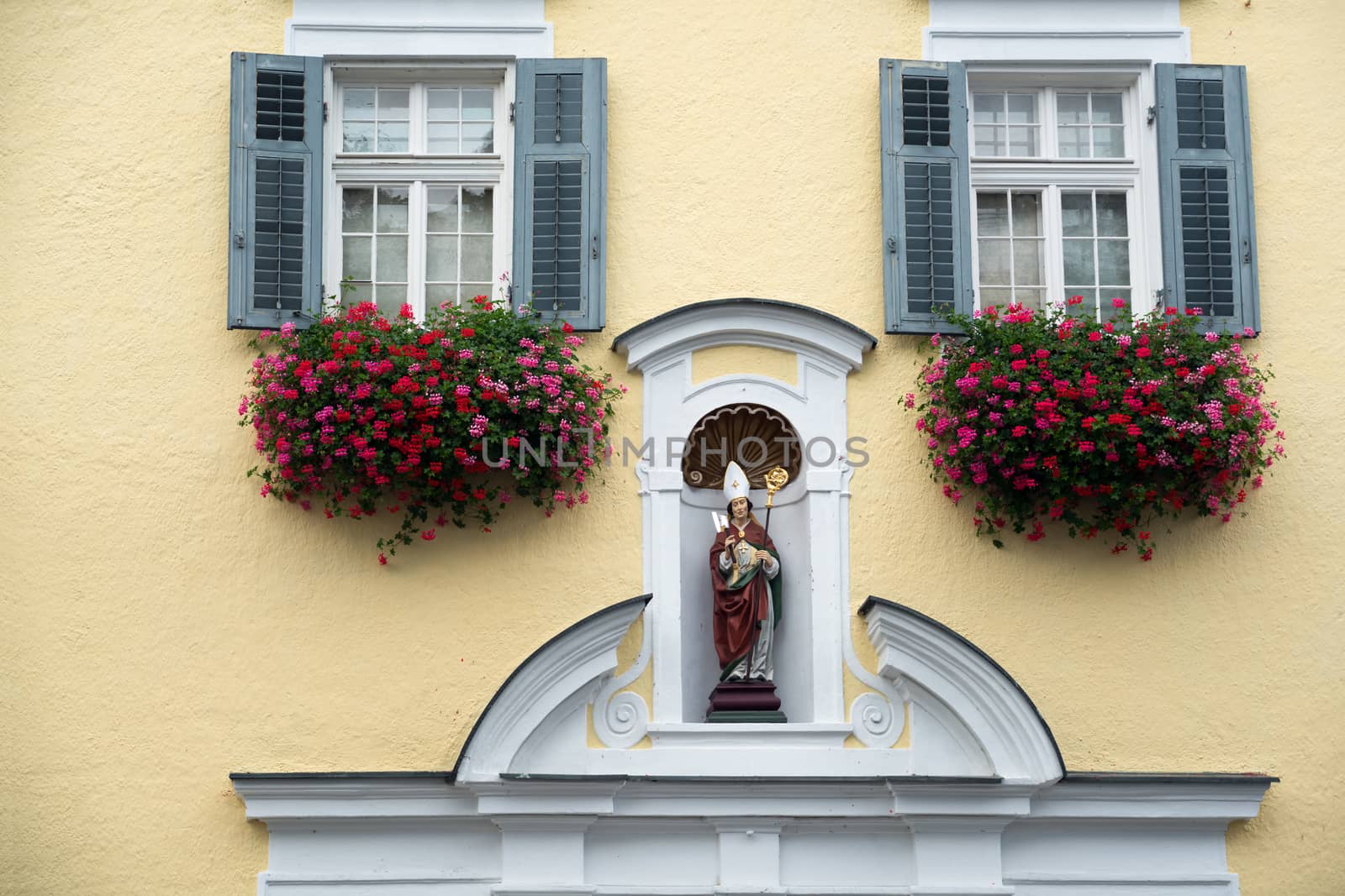 Statue of a Bishop on a Wall in St Wolfgang by phil_bird