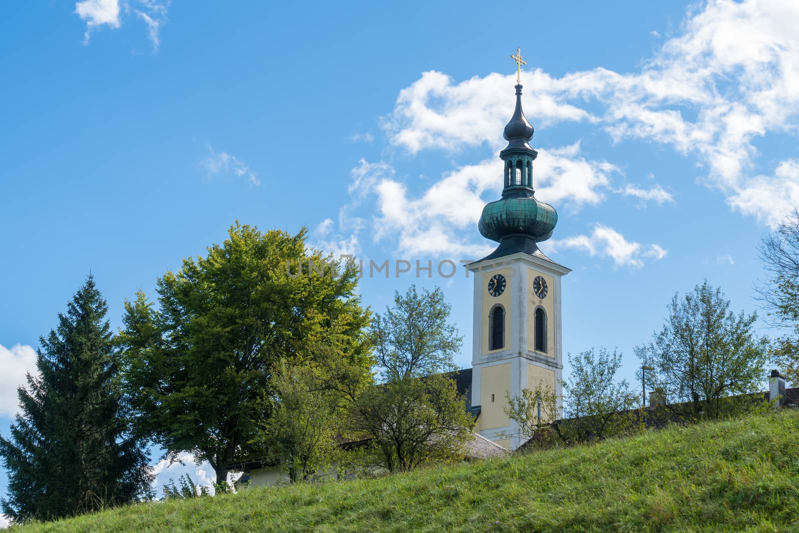 View of the Catholic Church in Attersee by phil_bird