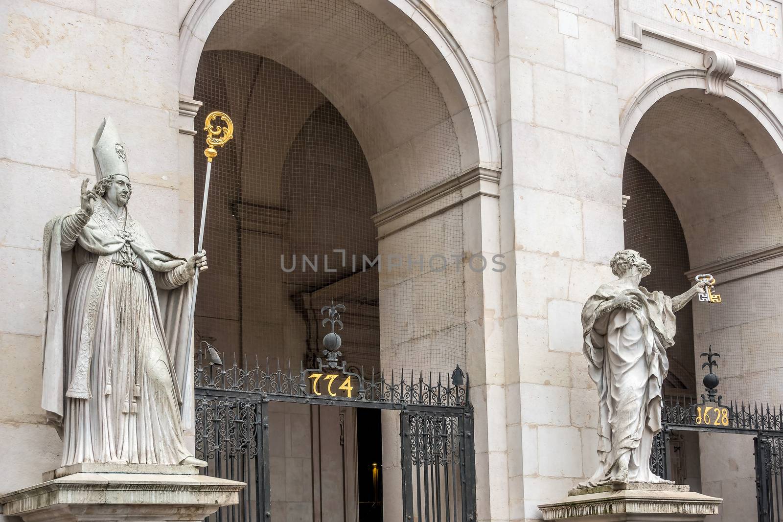 Statues at the Entrance to  Salzburg Cathedral