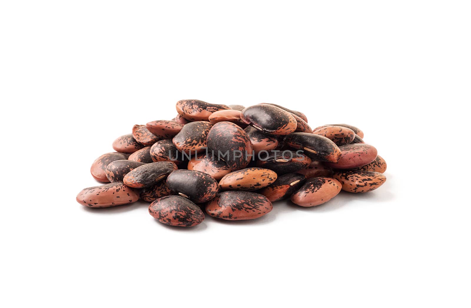 Pinto red beans isolated on white background