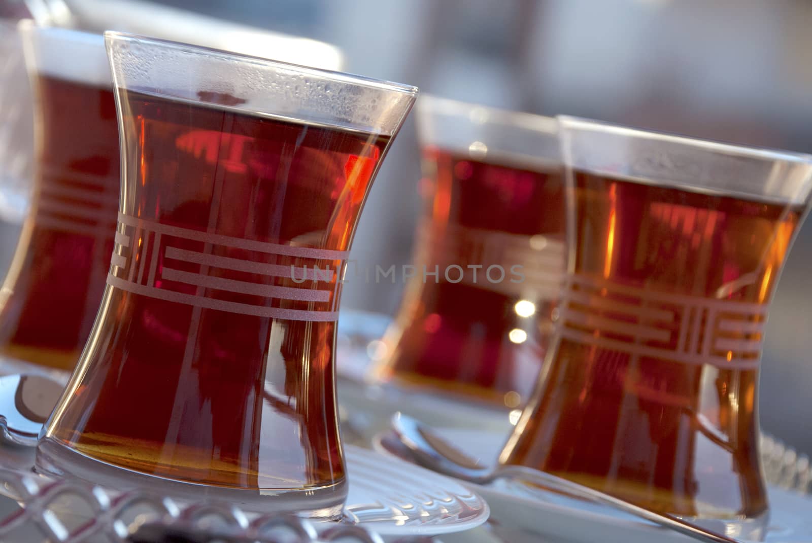 Tea served in Turkish style. Food & Beverages, Tea - Hot Drinks