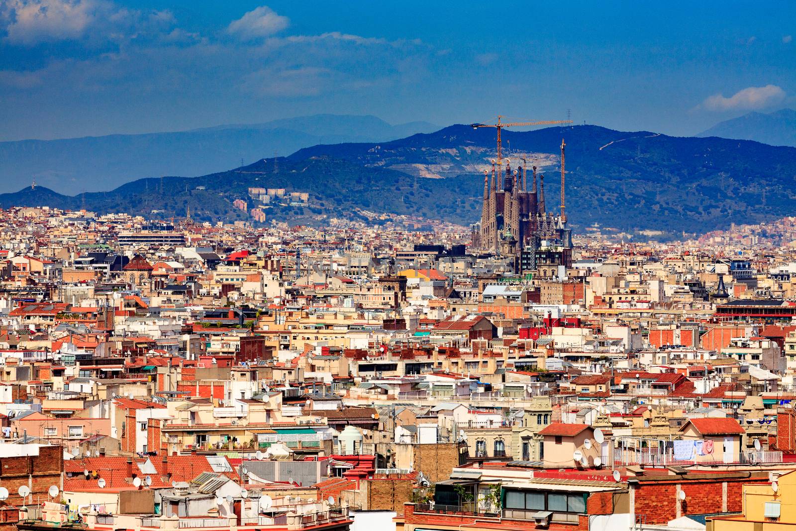 Panoramic view of the city of Barcelona, Spain by Nobilior