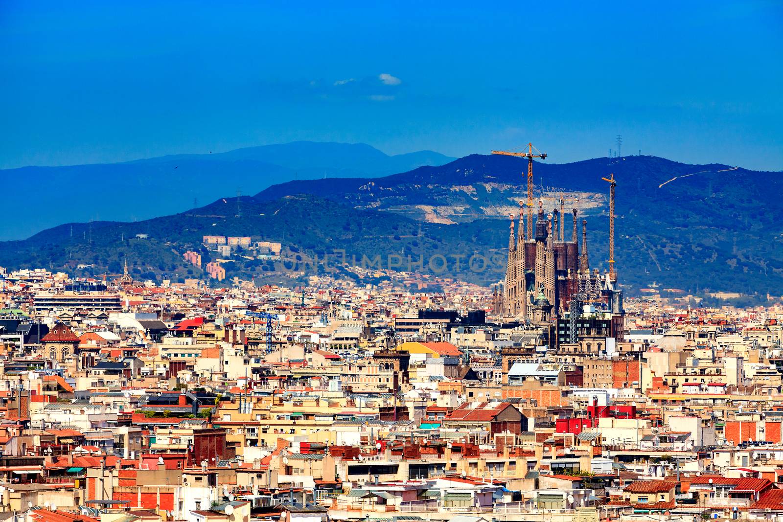 Panoramic view of the city of Barcelona, Spain by Nobilior