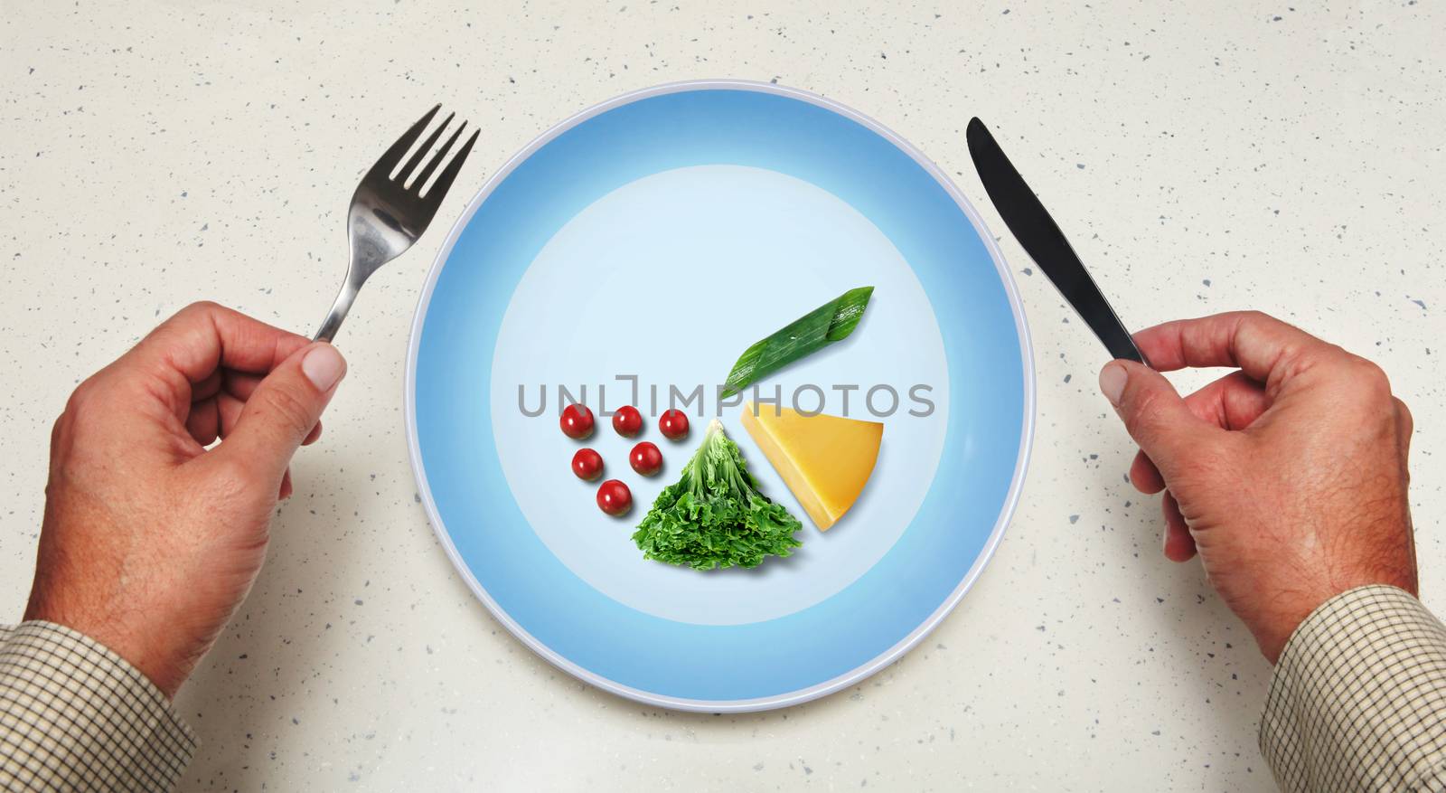 vegetarian food on a plate by ssuaphoto