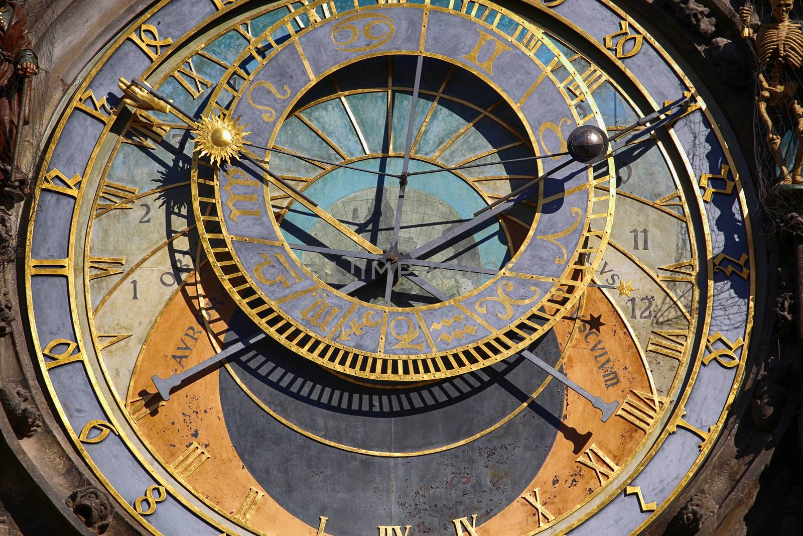 Astronomical clock Orloj at Old Town Square in Prague, Czech Rep by vladacanon