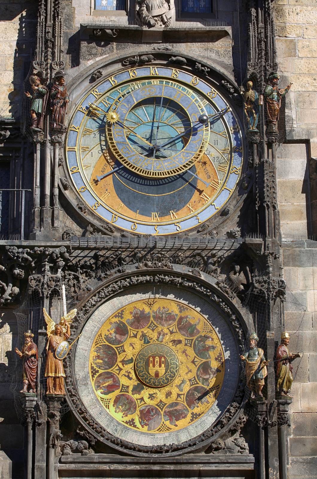 Astronomical clock Orloj at Old Town Square in Prague, Czech Rep by vladacanon