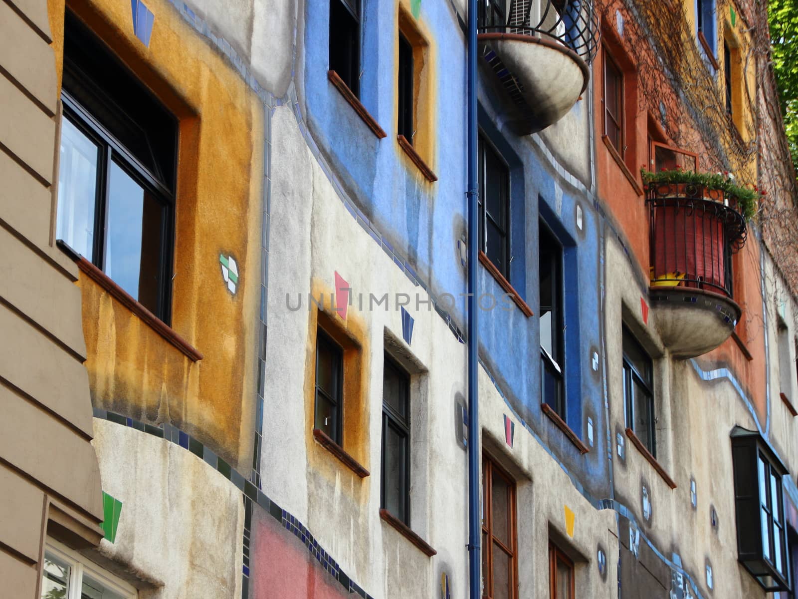 Hundertwasser Colorful City Decorated Apartment Building in Vienna Austria