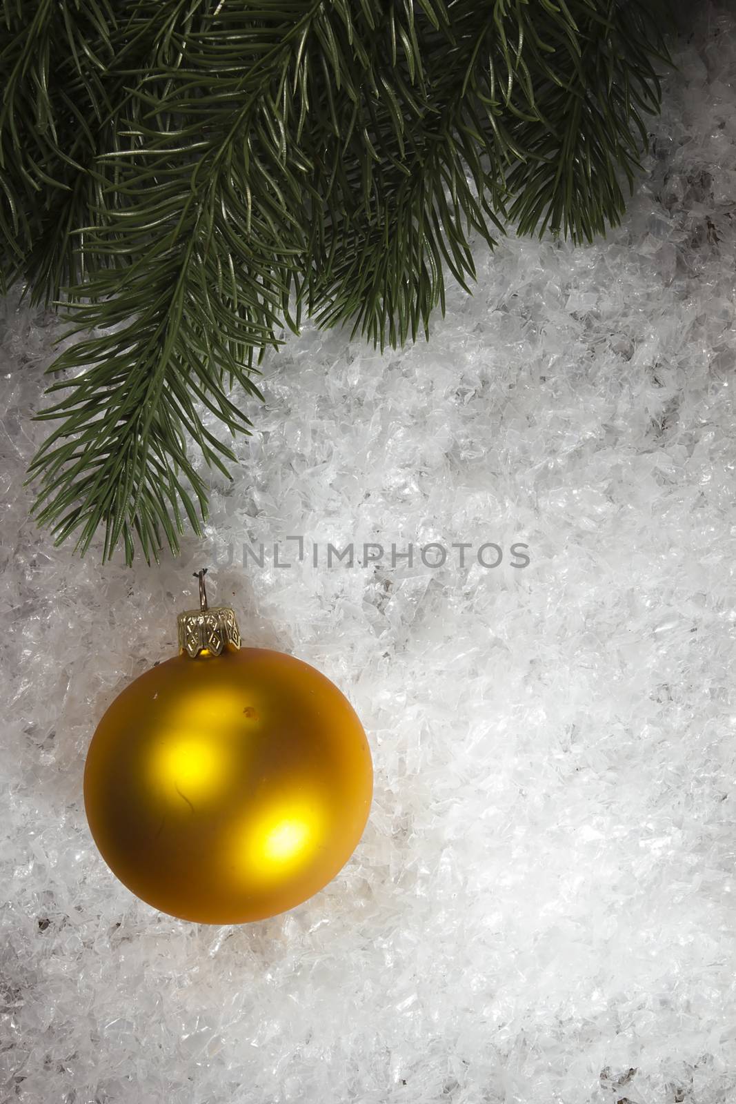 Christmas ball and spruce branch by VIPDesignUSA