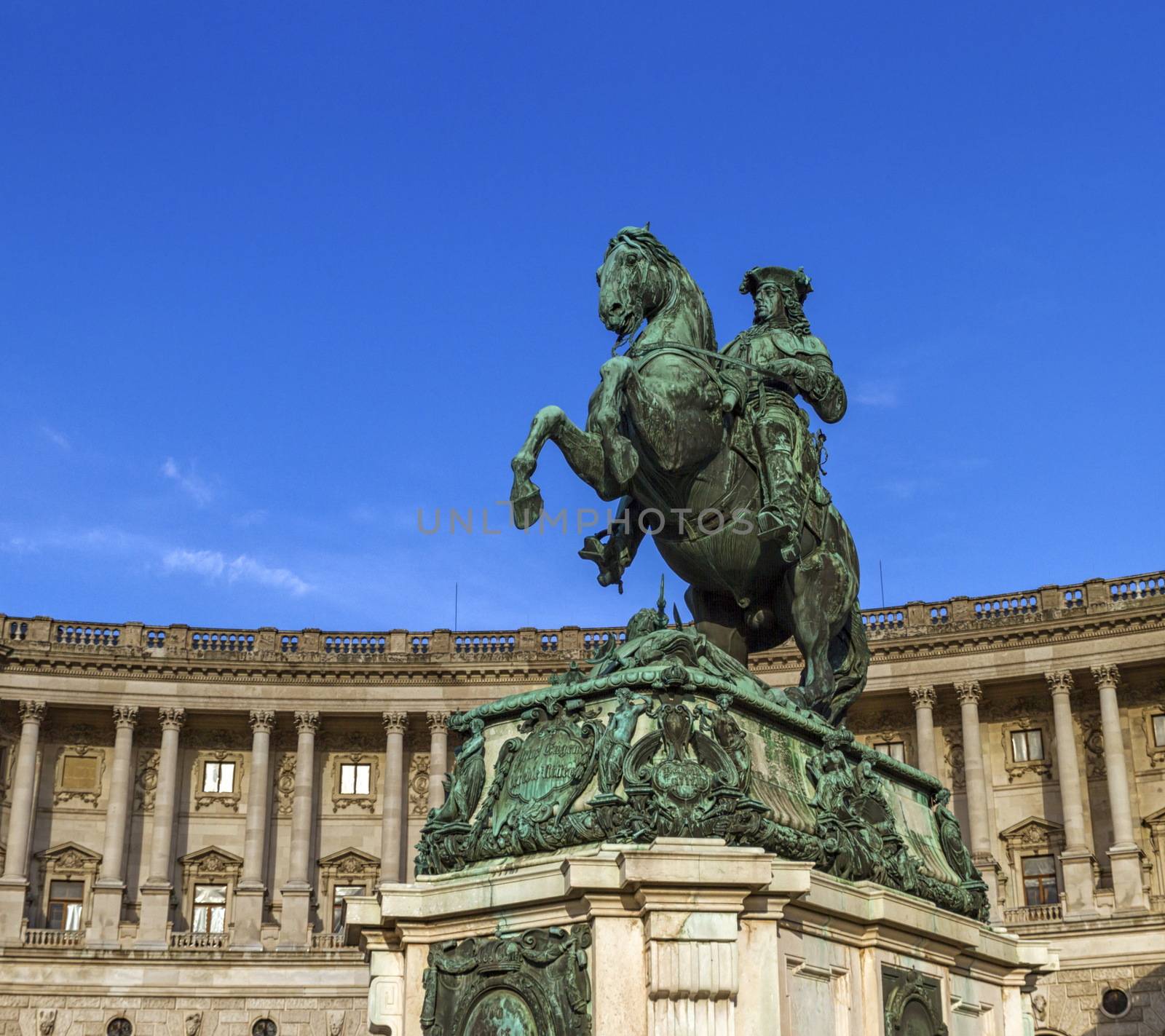 Statue of Prince Eugene by day, Hofburg Palace, Vienna, Austria