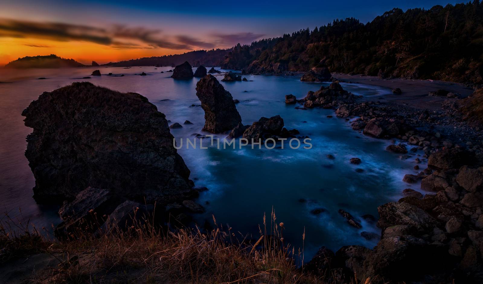 Sunset at a Rocky Beach, Northern California, USA