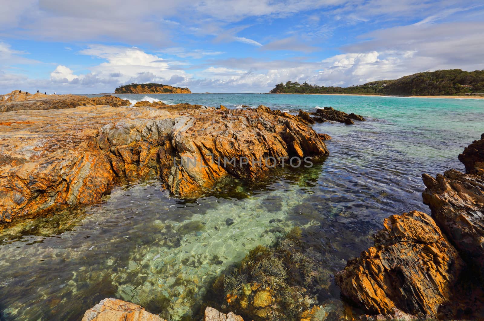 Coastal views over to nearby Jimmies Island on a beautiful sunny day