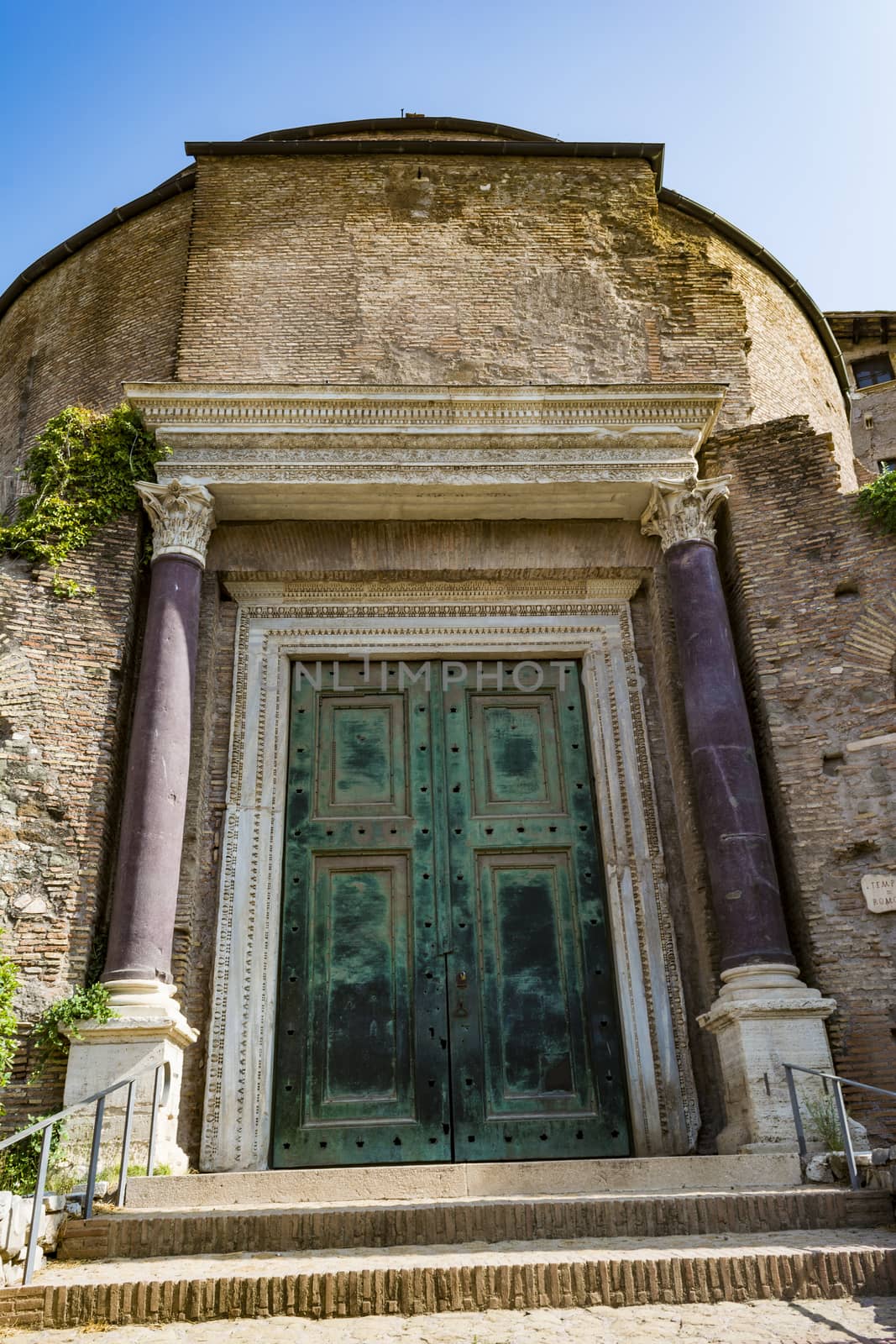 Temple of Romulus door in the Roman Forum, Rome, Italy by ankarb