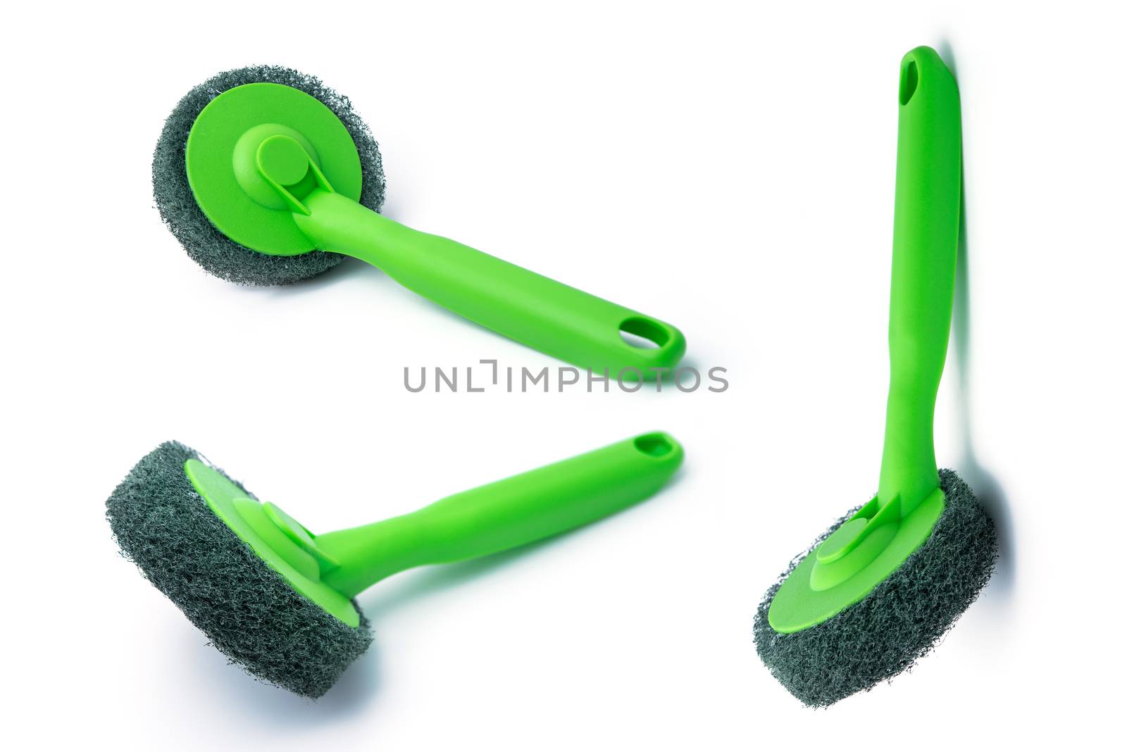 collection of toilet brush made from scrubbing sponge