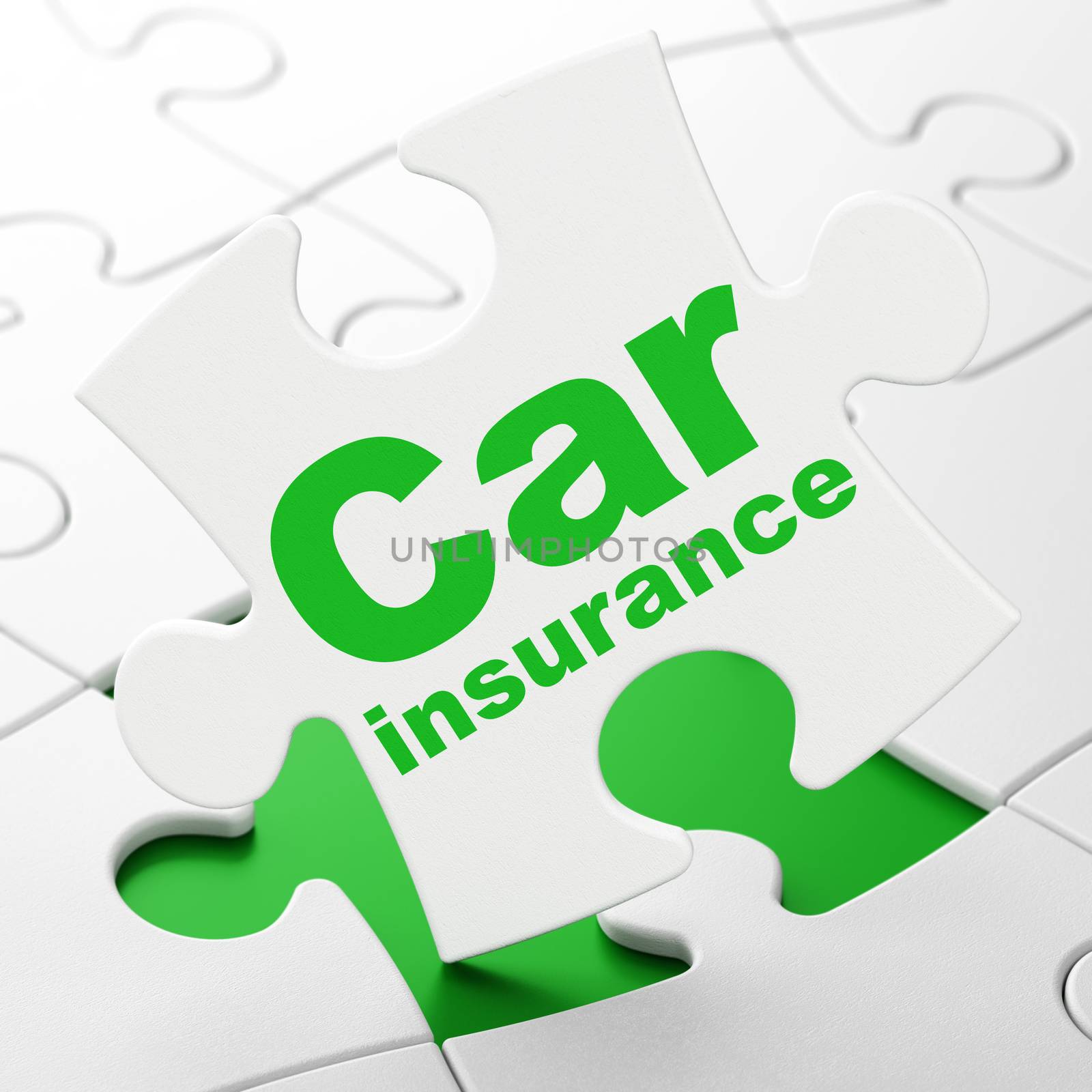 Insurance concept: Car Insurance on puzzle background by maxkabakov