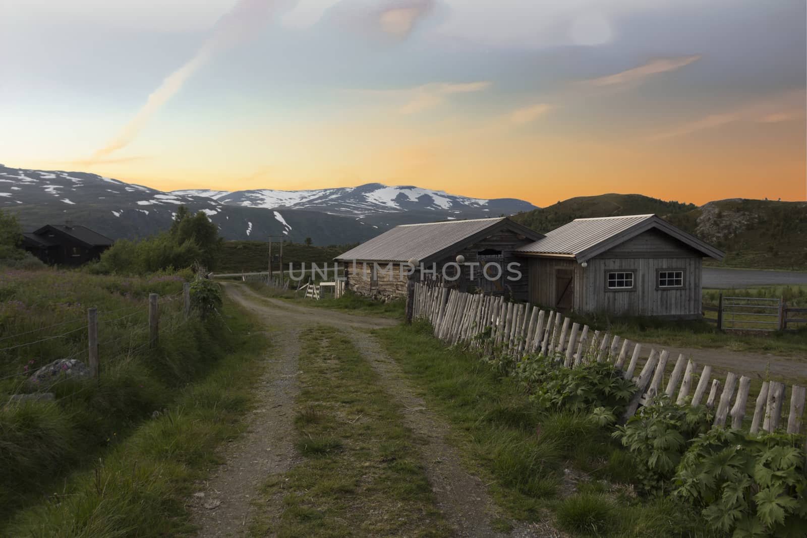 A cabin in Norwegian mountains jotunheimen on a wonderfull day