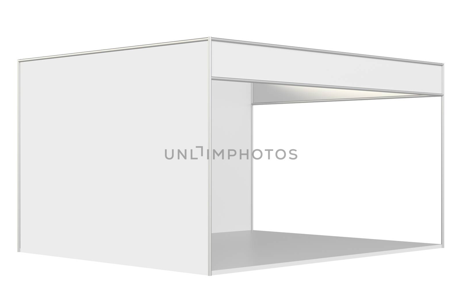 Booth for customizing advertising design stand. 3d rendering