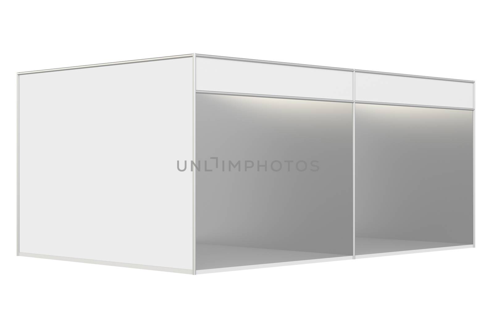 Trade show booth. 3d rendering isolated on white background