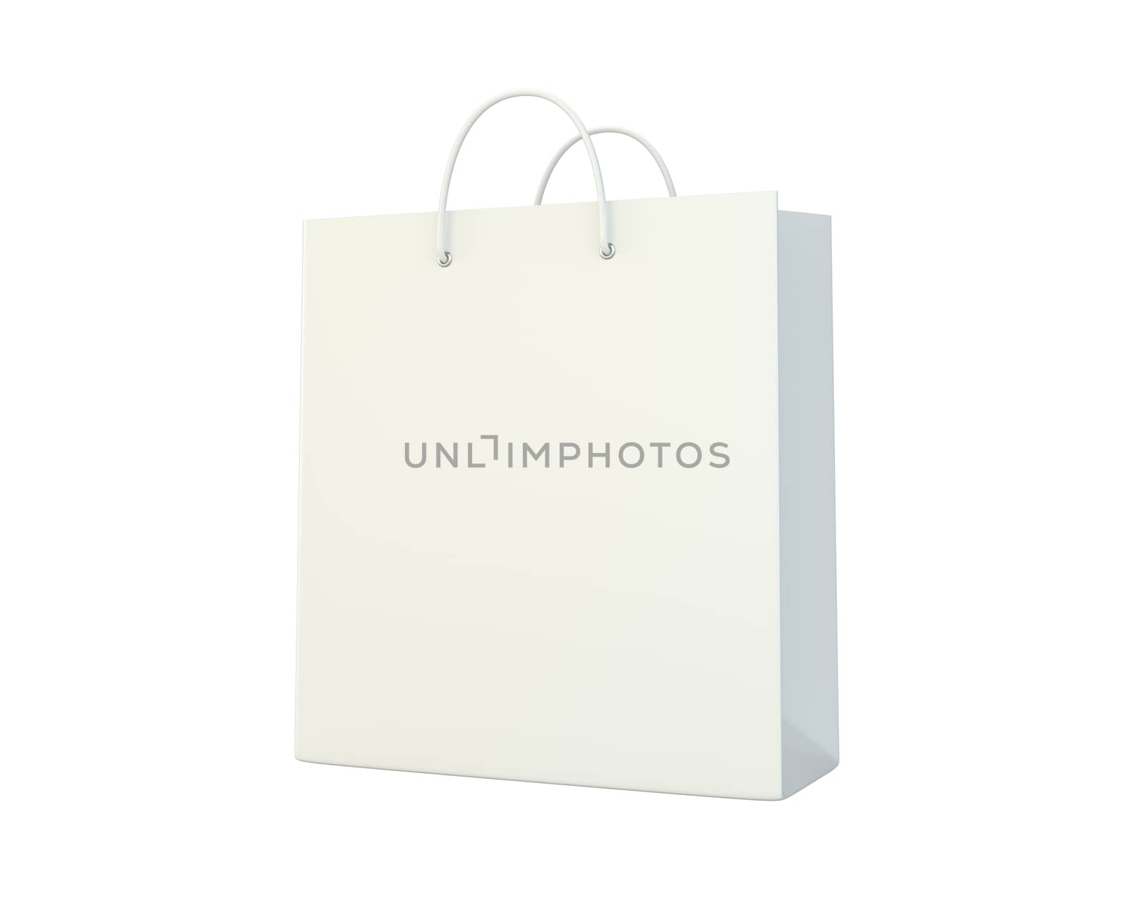 blank paper bags on gray background. 3d rendering