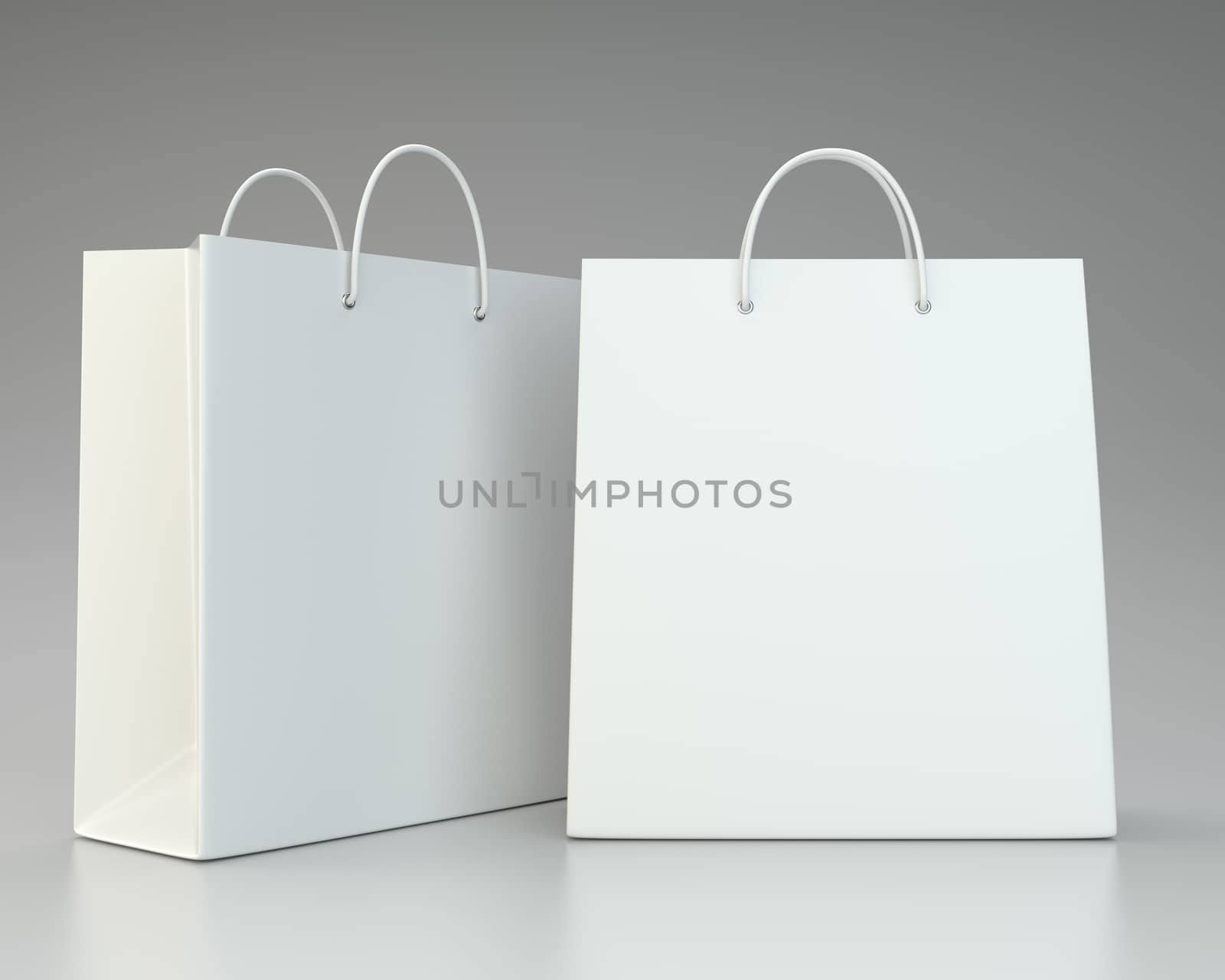 blank white shopping paper bags set by Mirexon