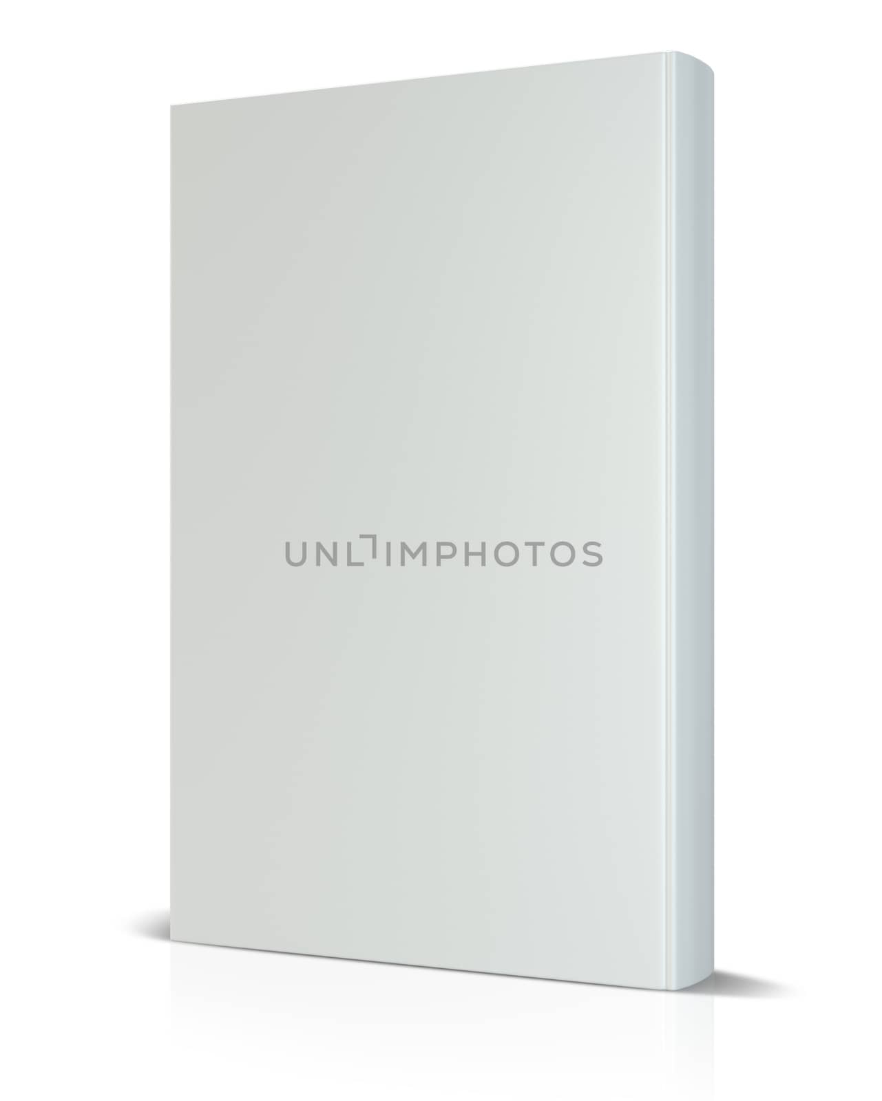 Front view of blank book cover white. 3d rendering. by Mirexon