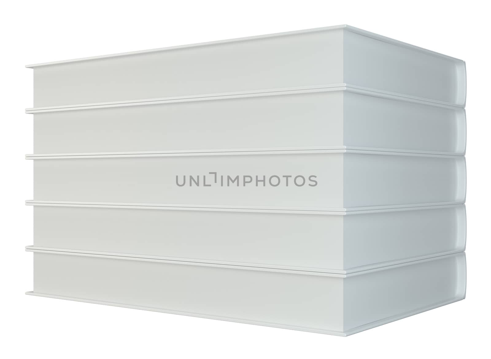 white books isolated on white background. 3d rendering by Mirexon