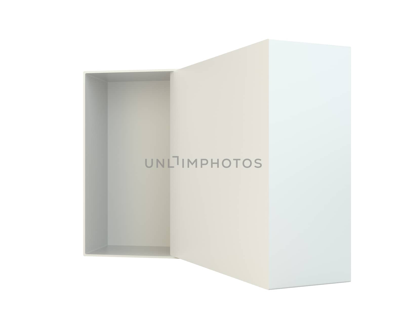 Empty open box isolated on white background by Mirexon