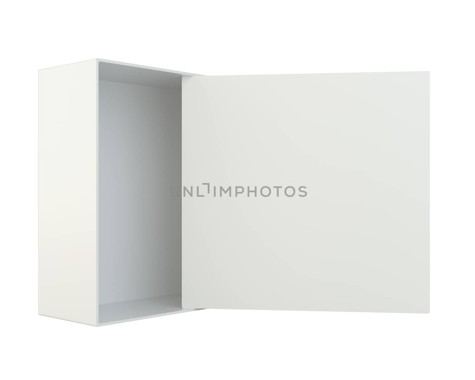 Blank open box isolated on white background by Mirexon