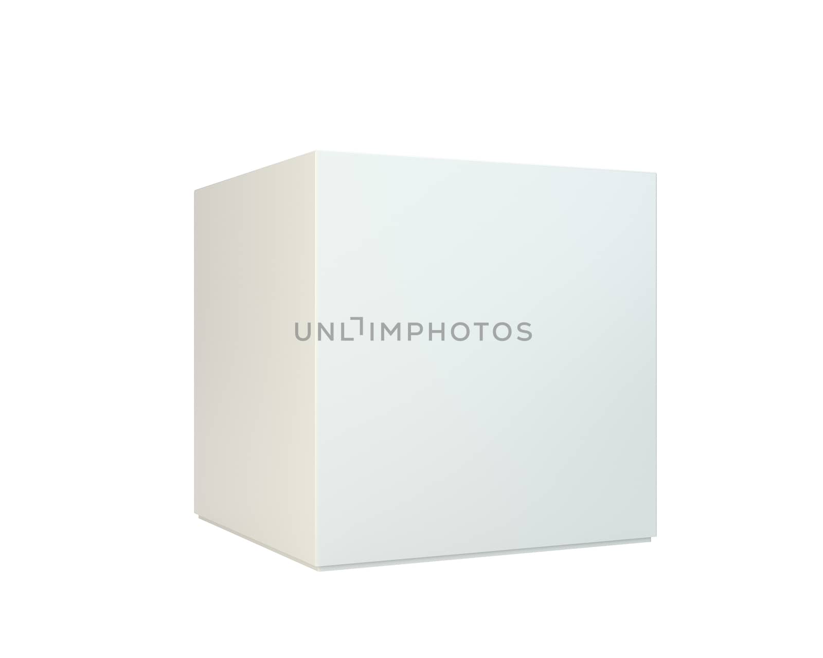 White package box isolated on white background. 3d rendering