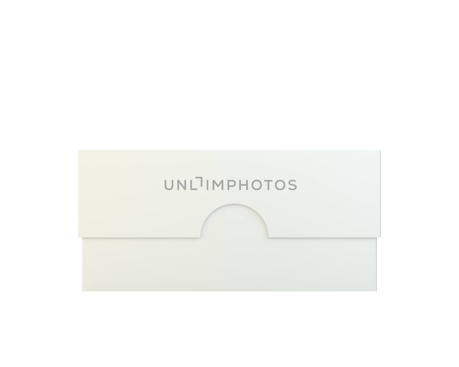 Empty package on white background. 3d rendering