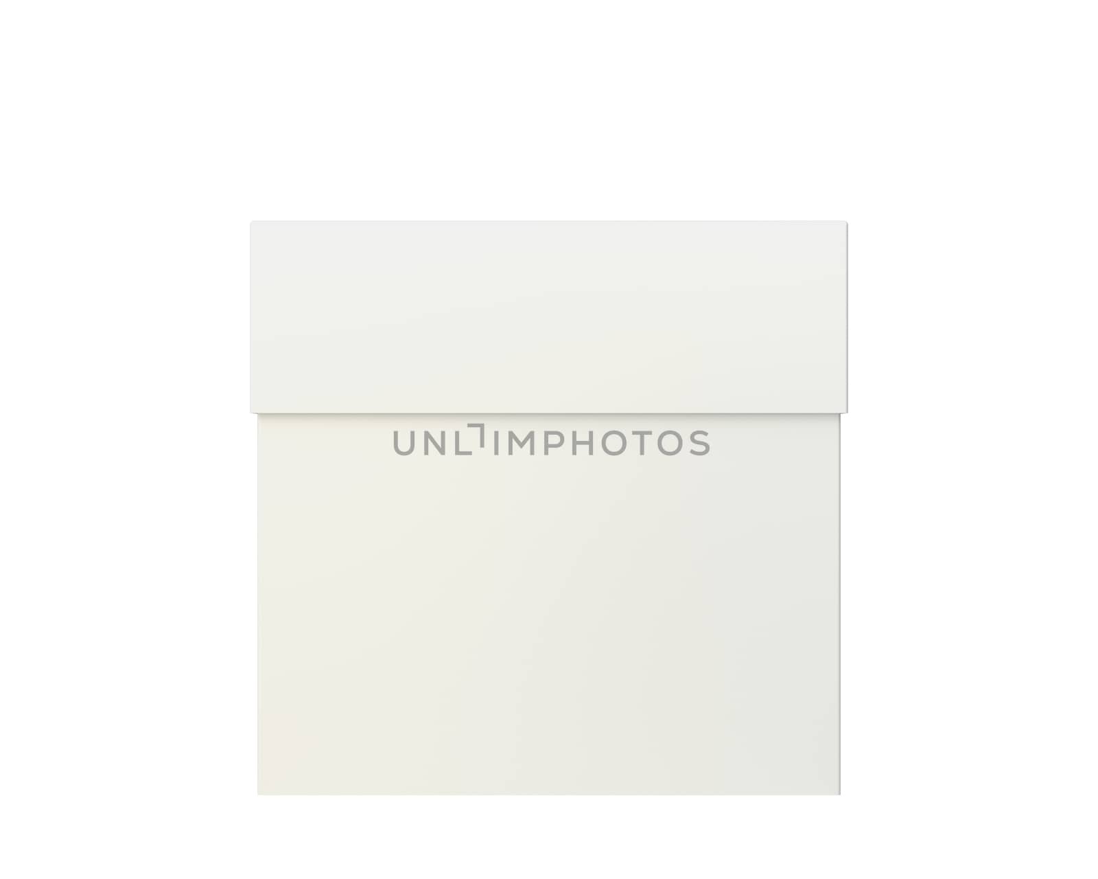 Package box on white background. 3d rendering