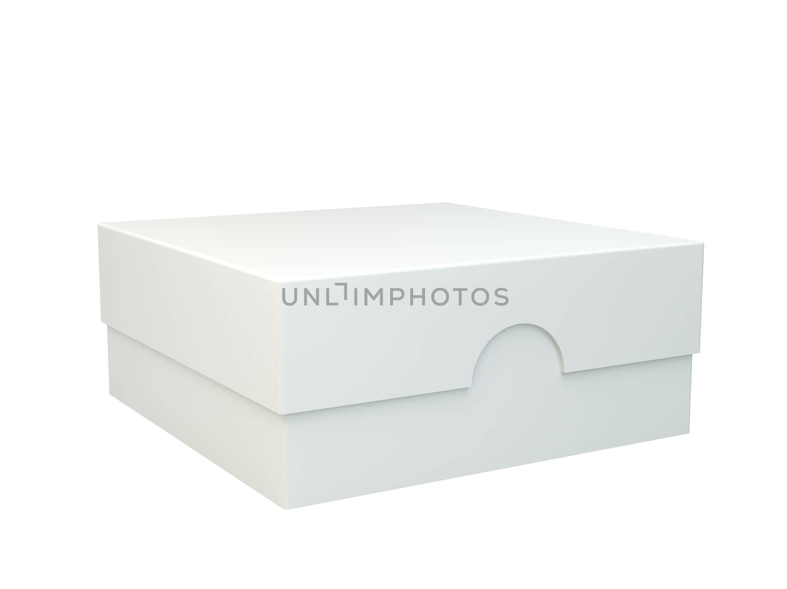 Empty cardboard isolated on white background. 3d rendering