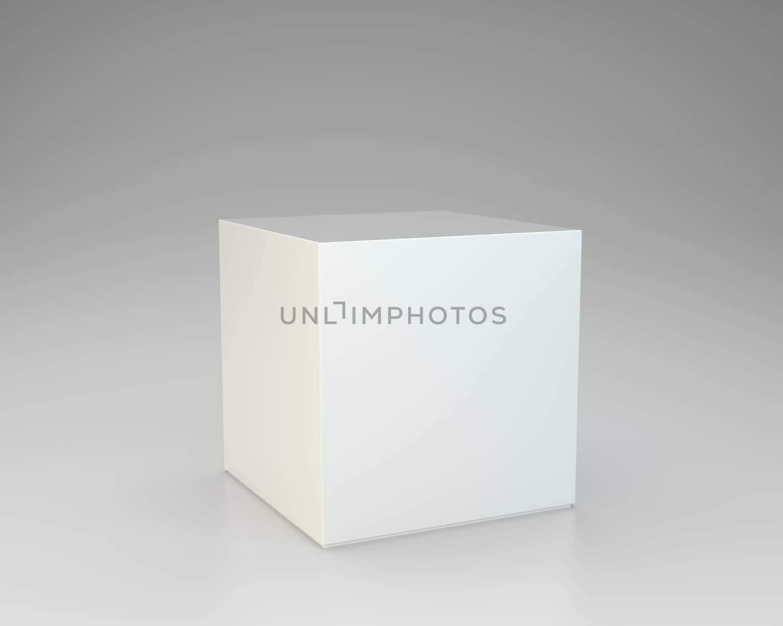 Cardboard box on gray background. 3d rendering