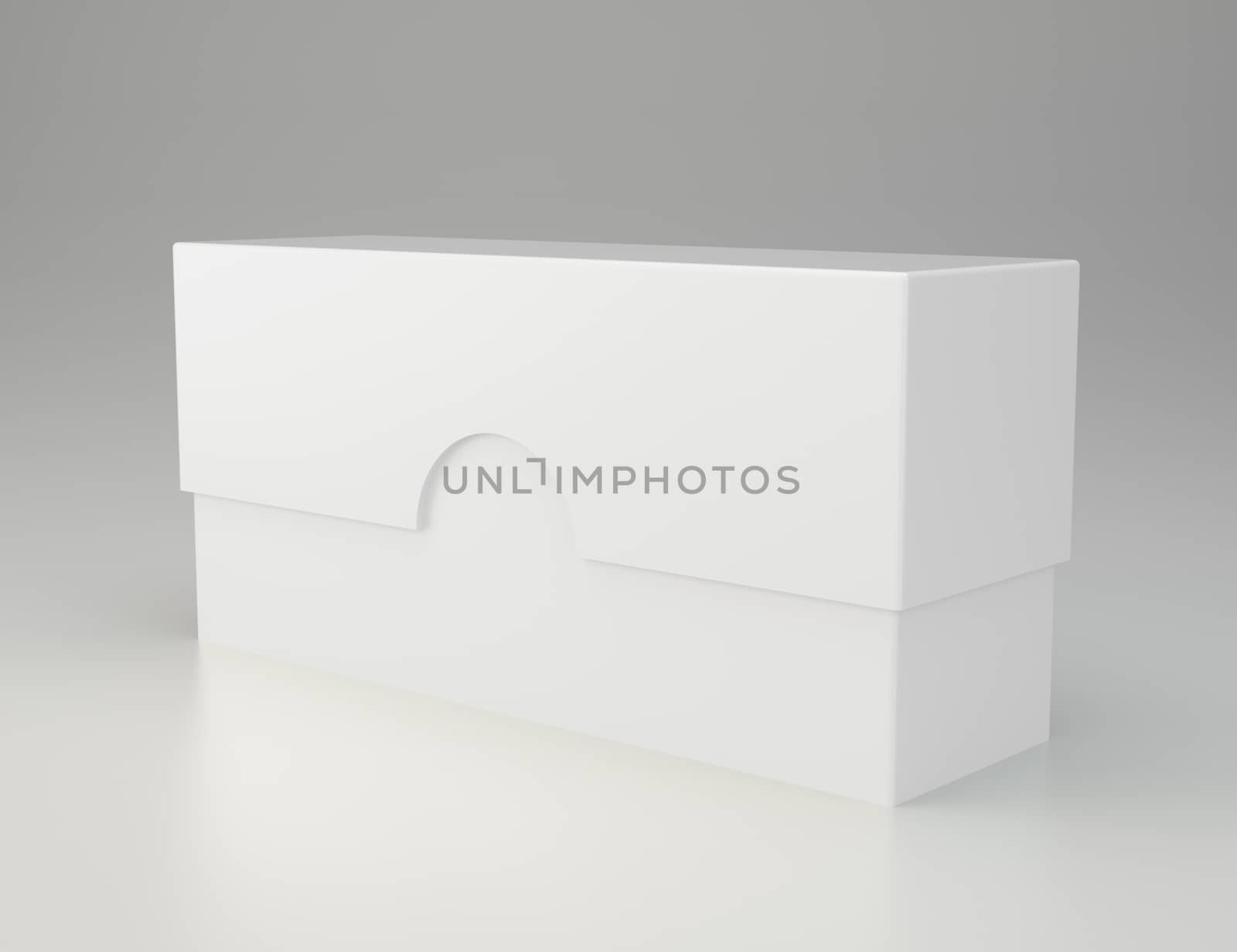 Cardboard box on gray background. 3d rendering