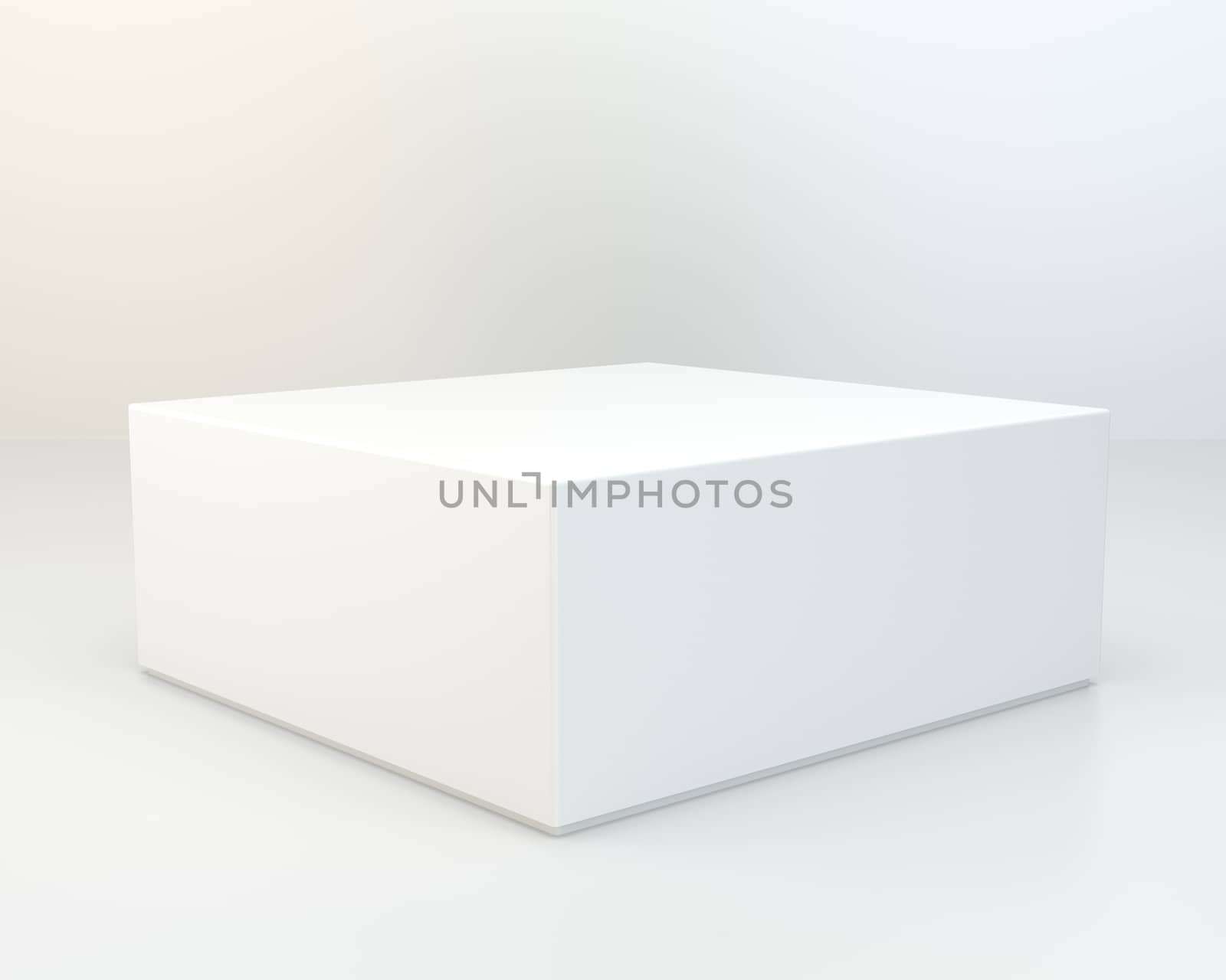 Cardboard box on gray background. 3d rendering