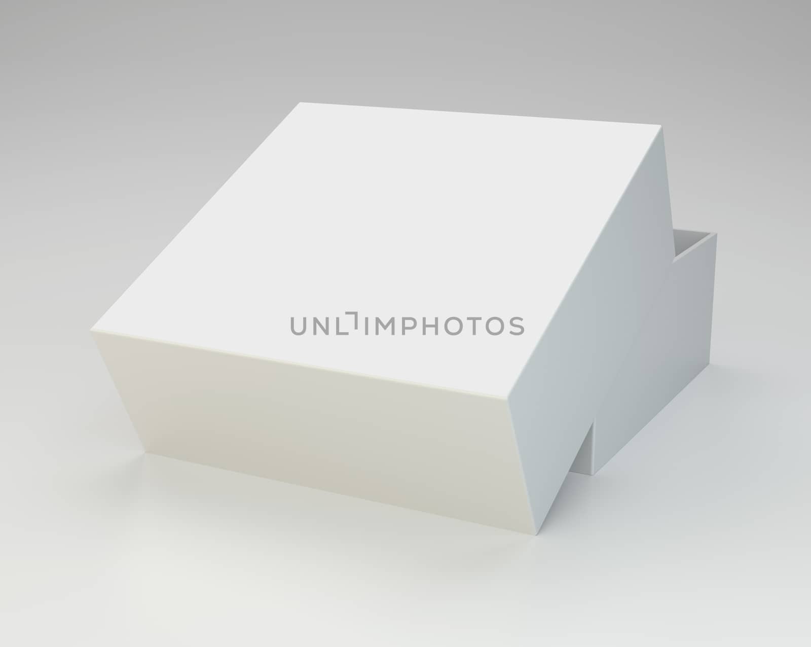 White open box on gray background. by Mirexon