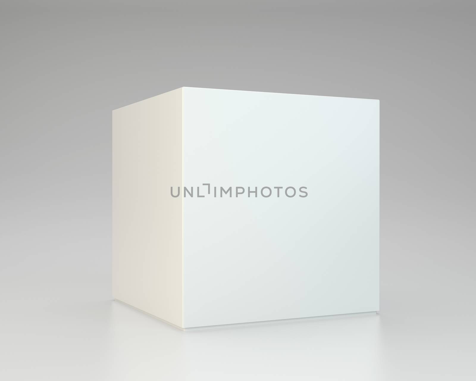 White package box on gray background by Mirexon