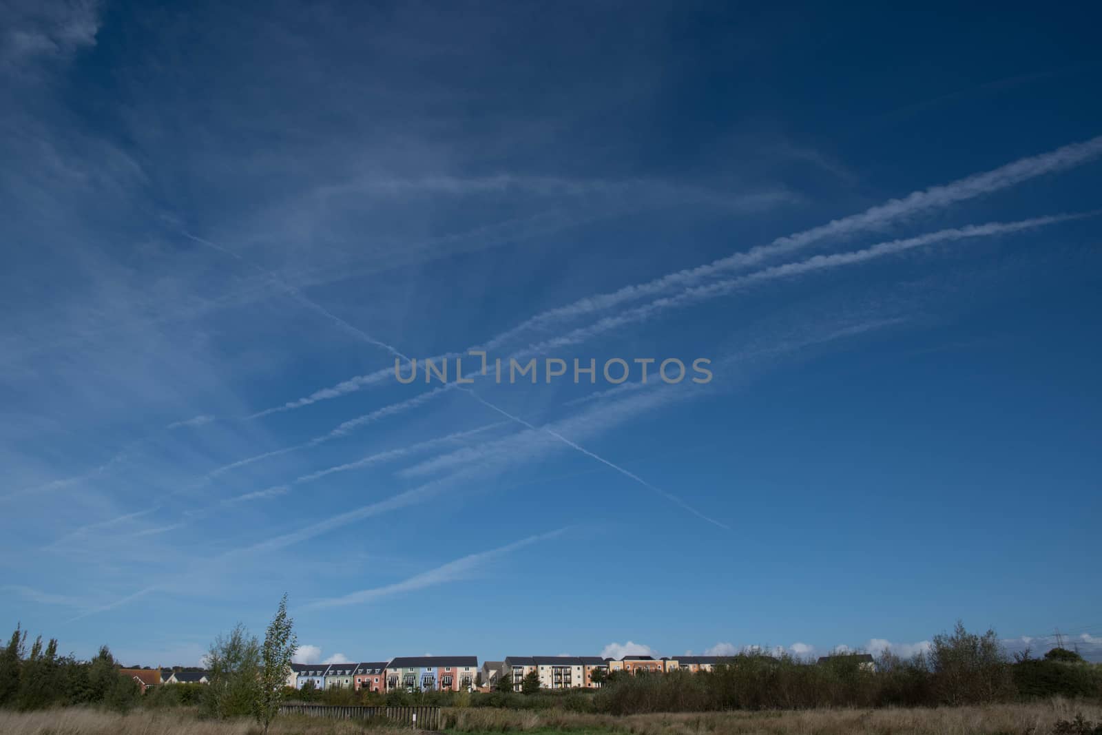vapour trails mark the end of summer holidays