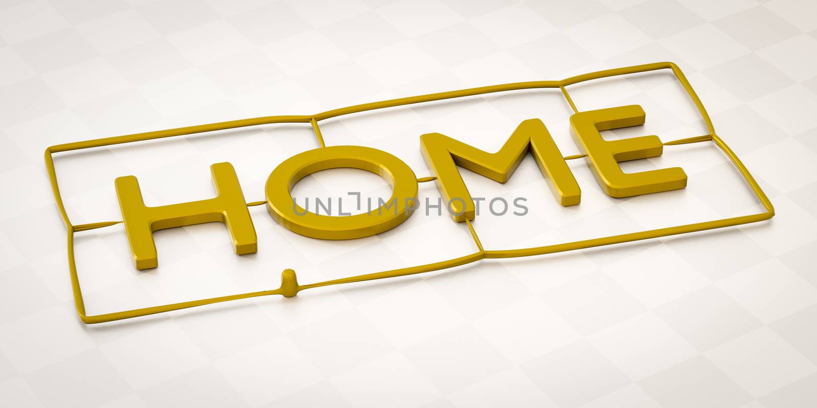 3d illustration of a plastic injection molding word home