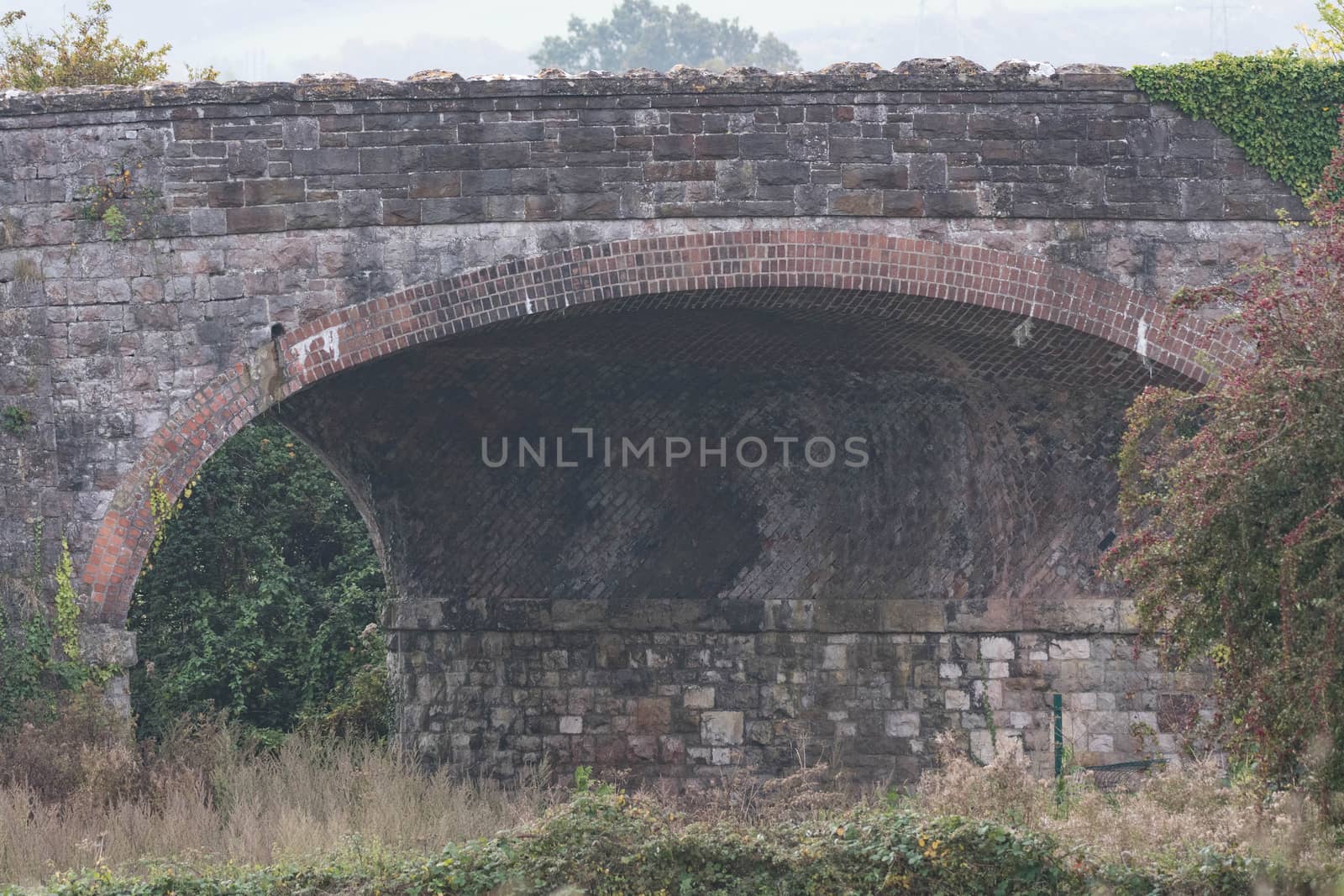 an old brick arched bridge