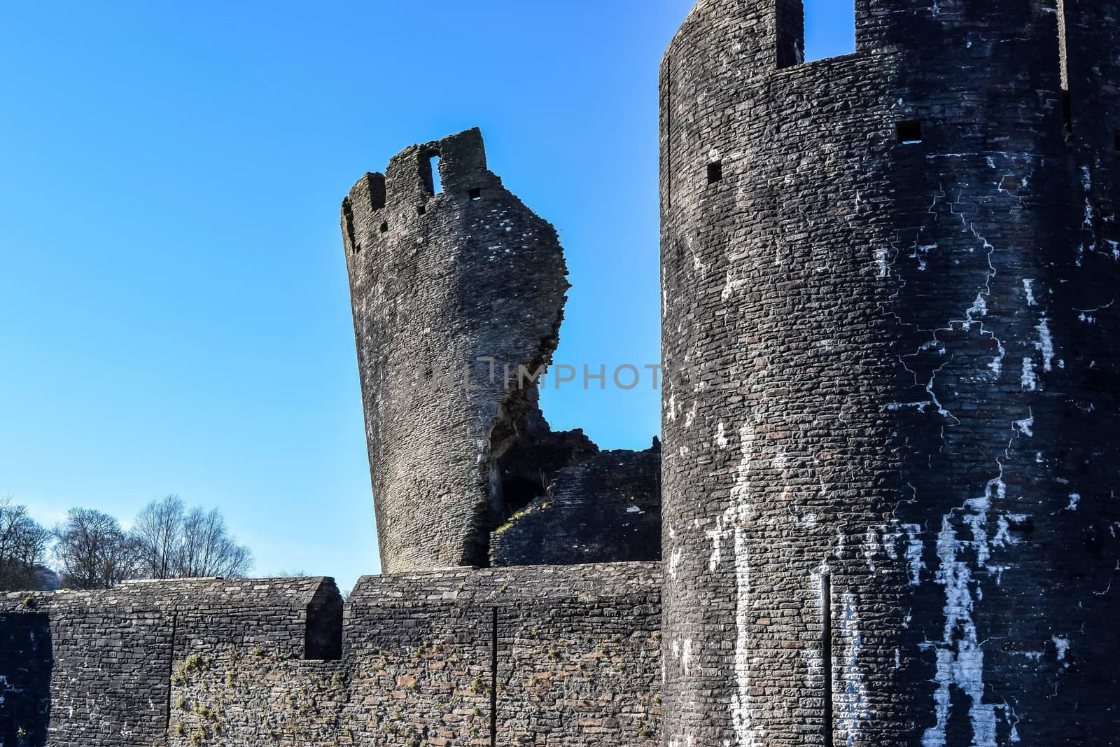 the undermined tower of Caerphilly castle