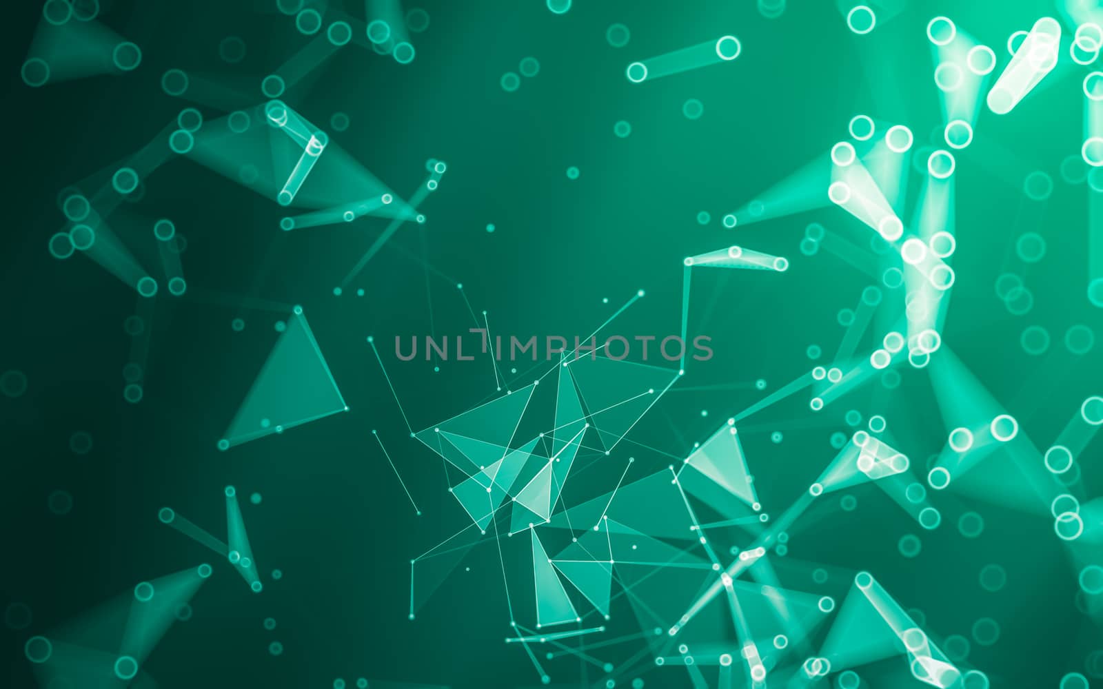 Abstract polygonal space low poly dark background with connecting dots and lines. Connection structure. 3d rendering