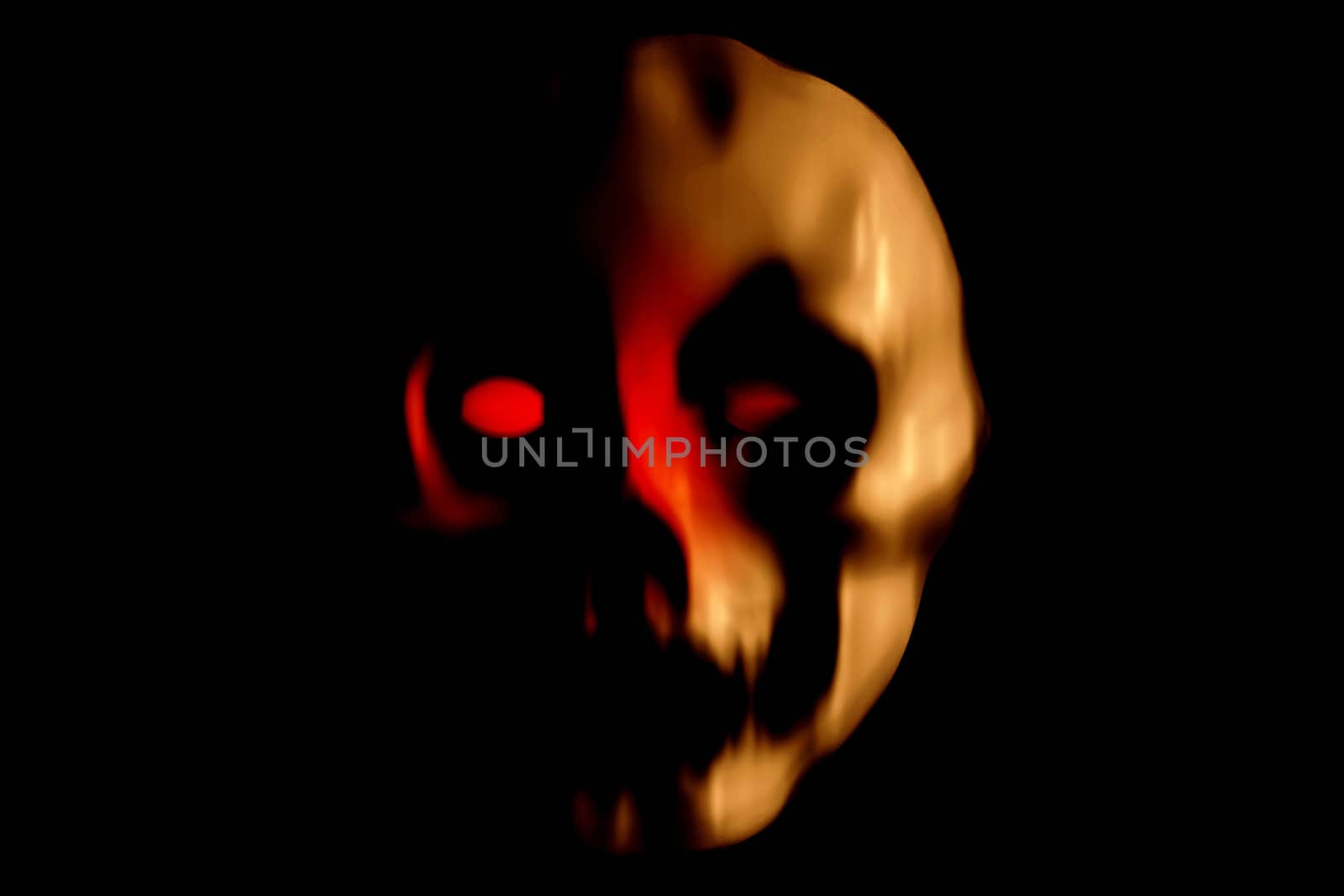 Ghost mask with a black background