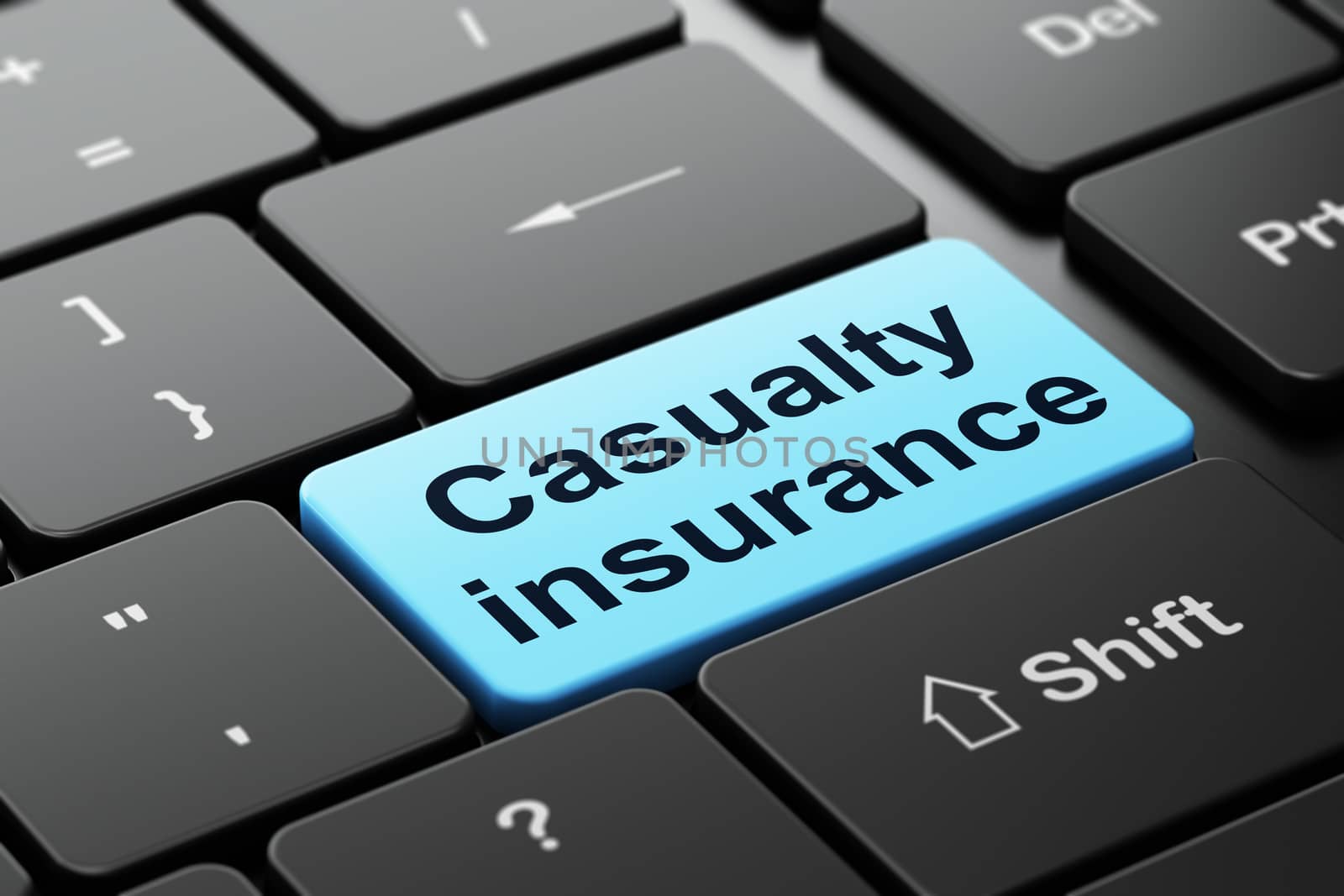 Insurance concept: Casualty Insurance on computer keyboard background by maxkabakov