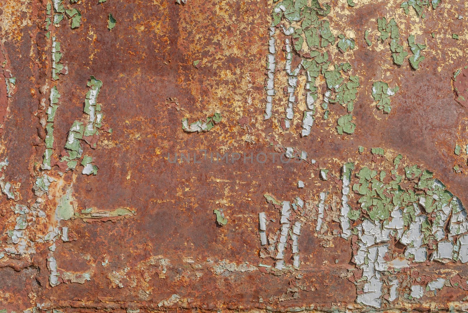 surface of rusty iron with remnants of old paint, chipped paint, texture background by uvisni